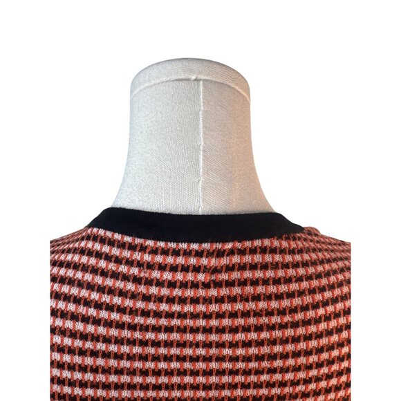 Yal New York XS Womens Sweater Red Black Houndstooth Knit - Picture 8 of 13